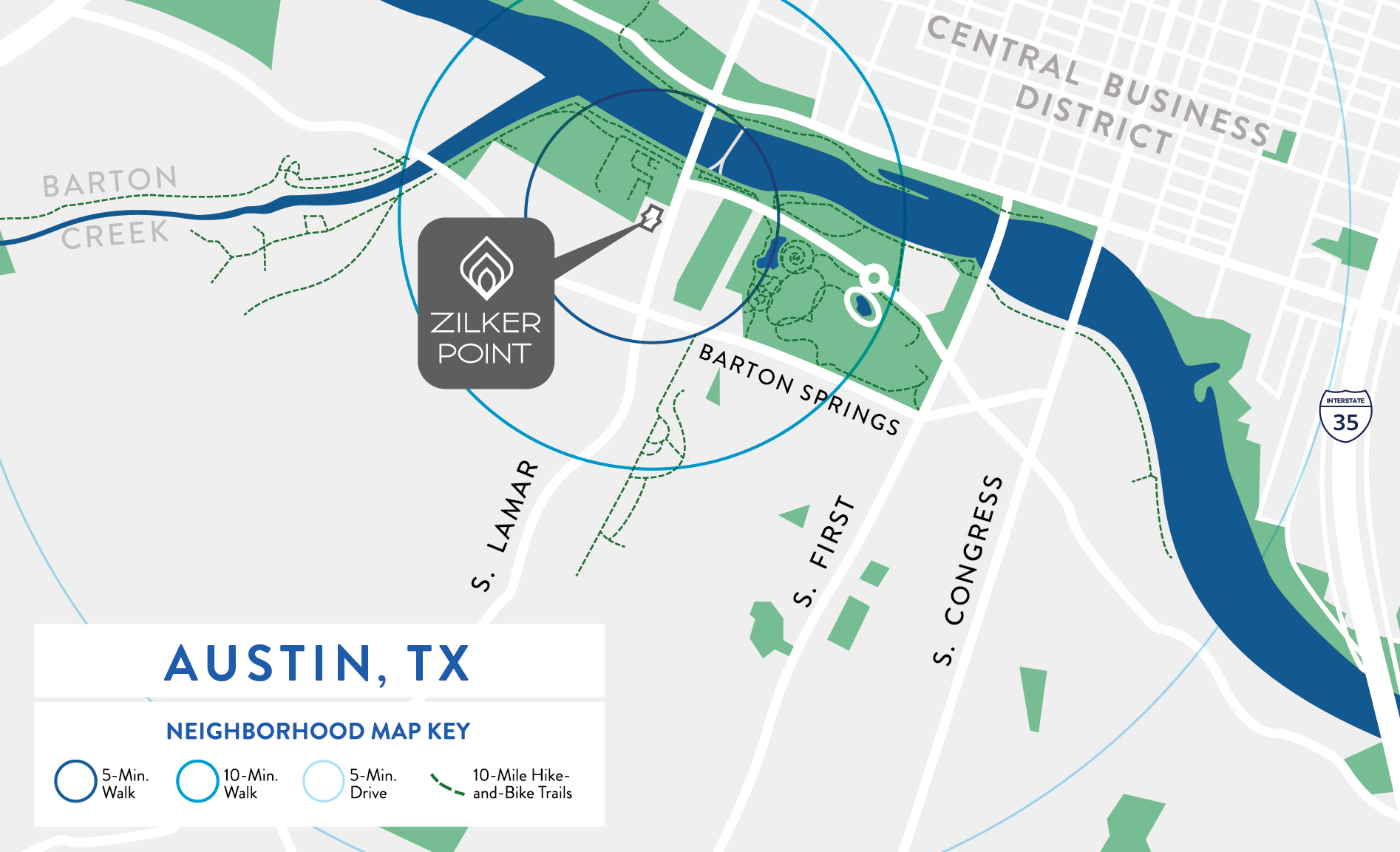 Zilker Point CBD South Area Map Zoomed